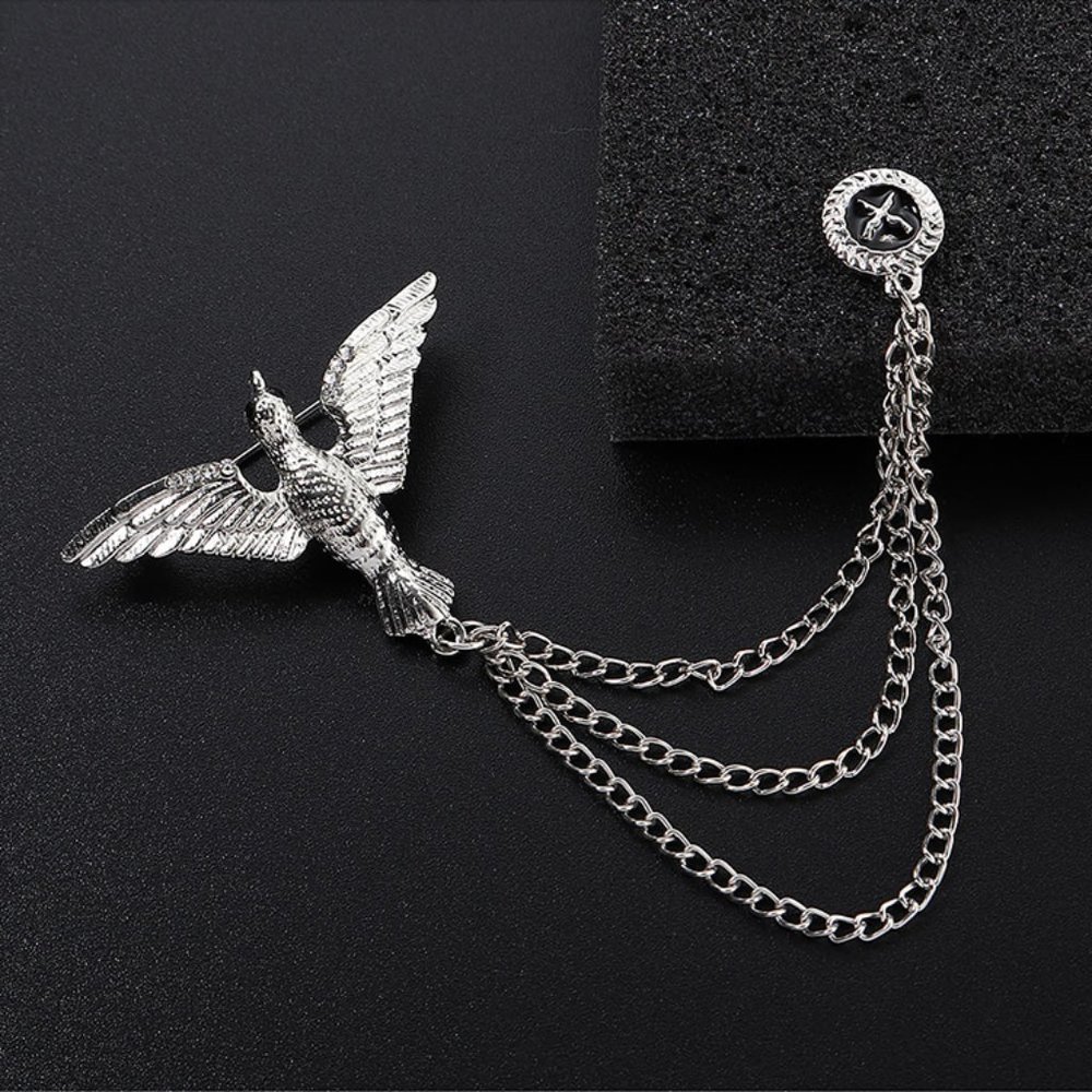 Brooch / Lapel Pin ~Love Bird ~ Silver